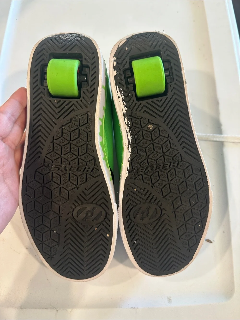Heelys Black and Green Kids Skate Sneakers with White Laces